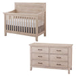 Stella Baby Remi 2 Piece Nursery Set in Sugar Coat - Convertible Flat Crib & 6 Drawer Dresser - Bambi Baby