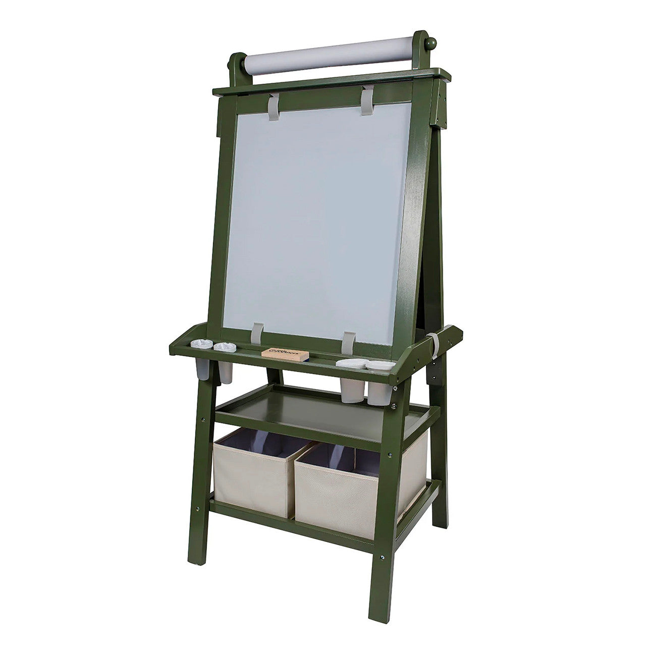 Little Partners Deluxe Learn and Play Art Center - Olive Green- Bambi Baby