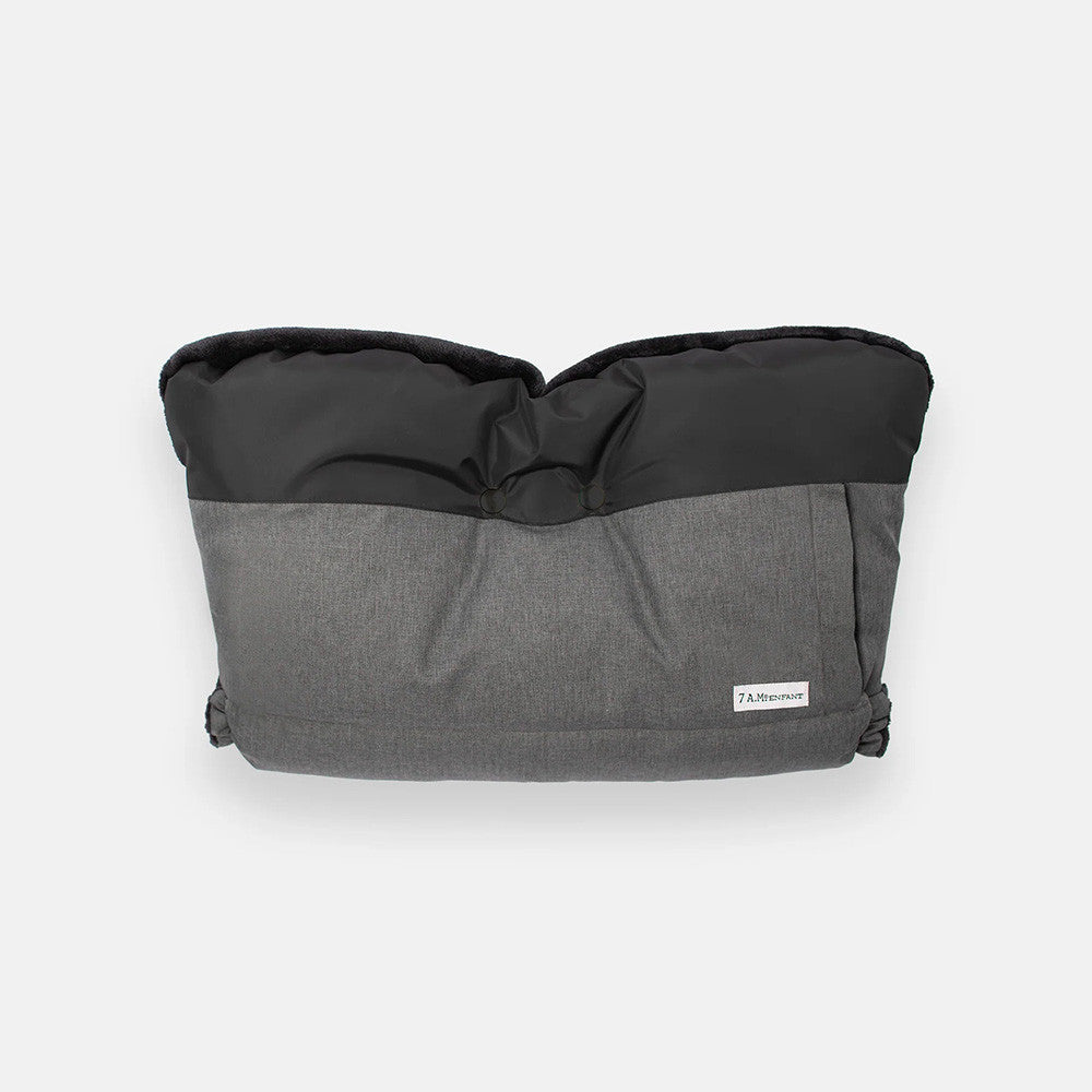 7AM Enfant Core Unimuff in Heather Grey Dark/Black Plush- Bambi Baby