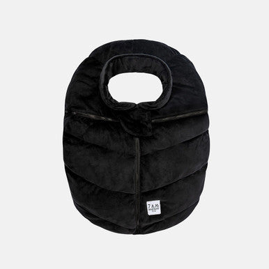7AM Enfant Core Car Seat Cocoon Velour in Black Velour- Bambi Baby