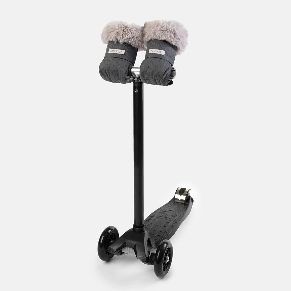 7AM Enfant HMK Warmmuffs Kids Tundra in Heather Grey Dark Faux Fur- Bambi Baby