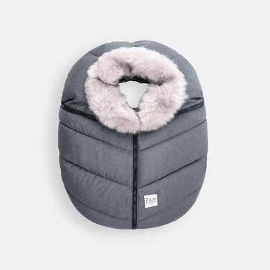 7AM Enfant Tundra Car Seat Cocoon Tundra in Heather Grey Dark Faux Fur- Bambi Baby