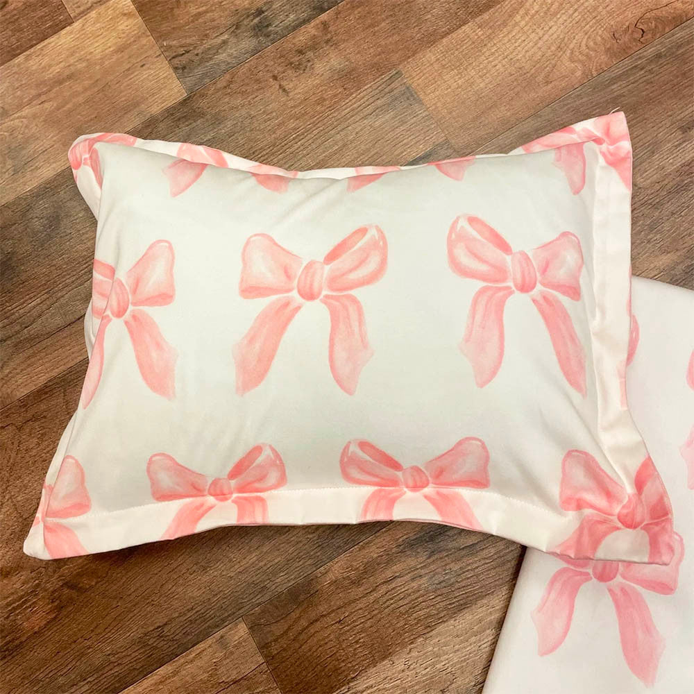 Liz and Roo Petal Pink Bows Baby Pillow Sham- Bambi Baby