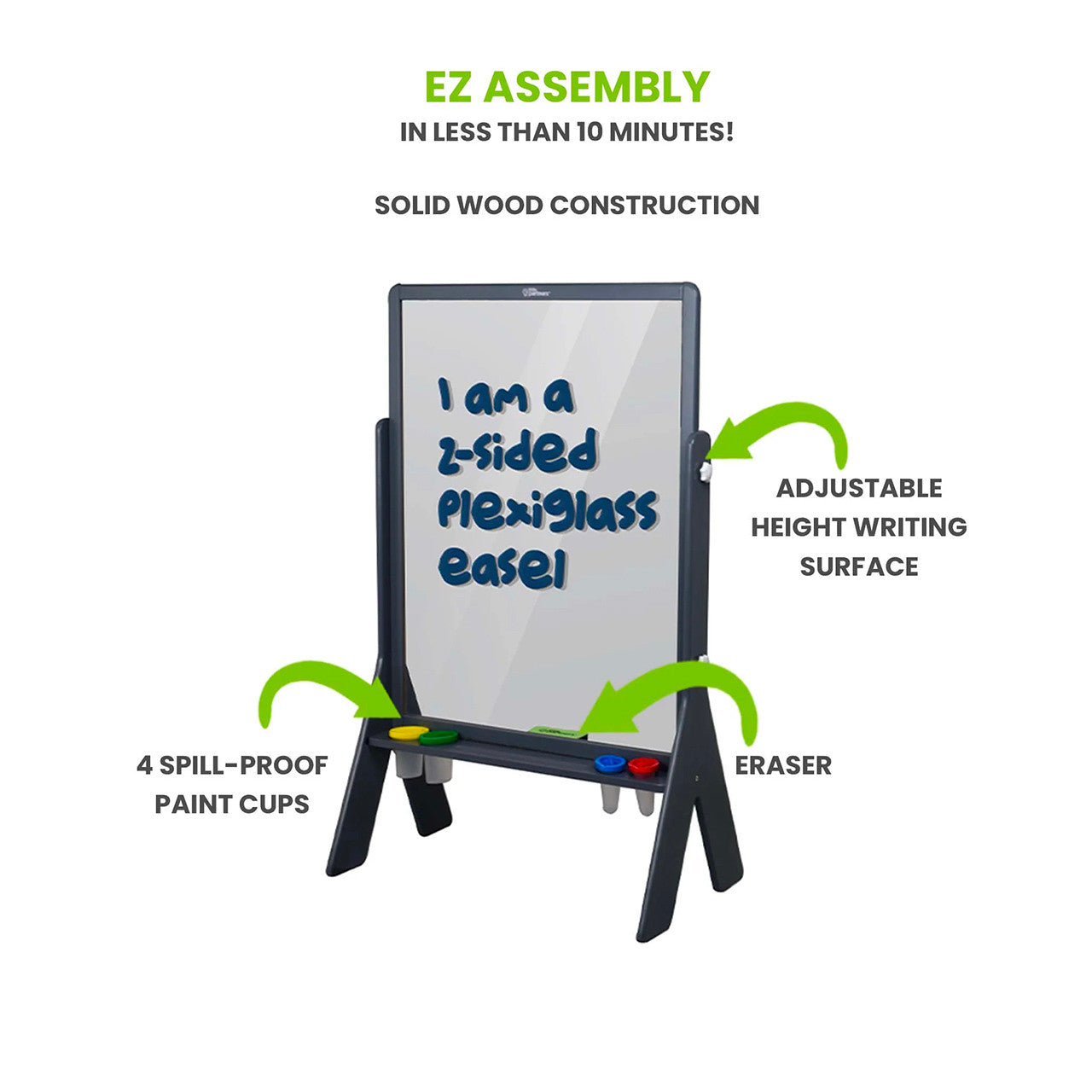 Little Partners Peek-A-Boo Adjustable Height Art Easel - Earl Grey- Bambi Baby