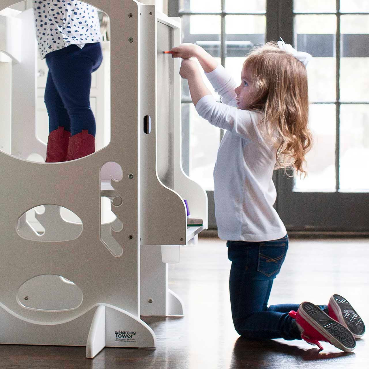 Little Partners Learn and Share Easel - for Original and LTD Learning Towers - Soft White- Bambi Baby