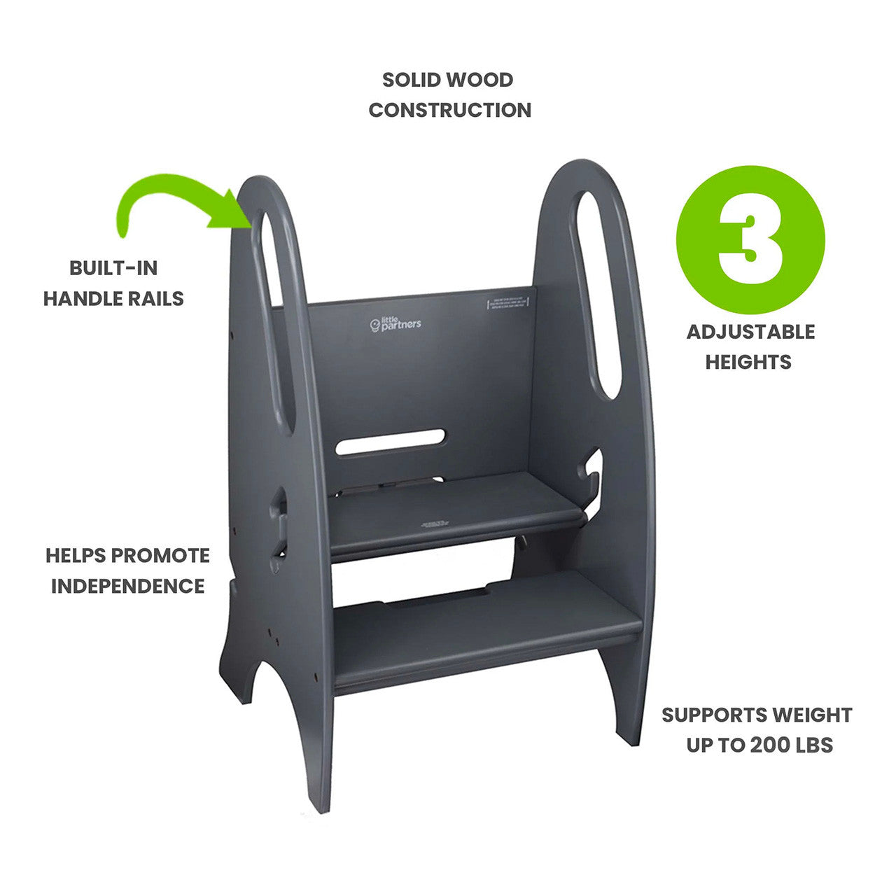 Little Partners 3-in-1 Growing Step Stool - Earl Grey- Bambi Baby