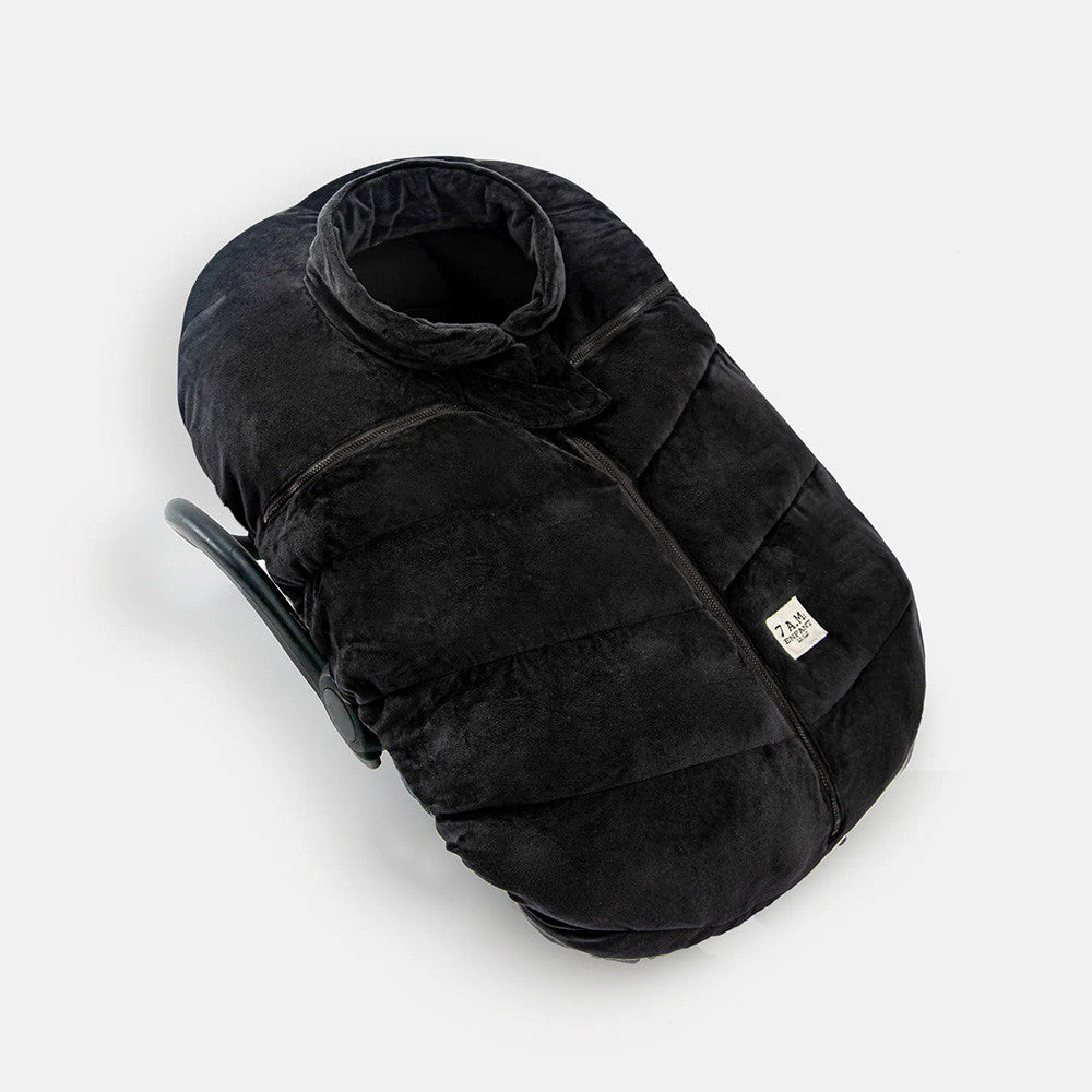 7AM Enfant Core Car Seat Cocoon Velour in Black Velour- Bambi Baby