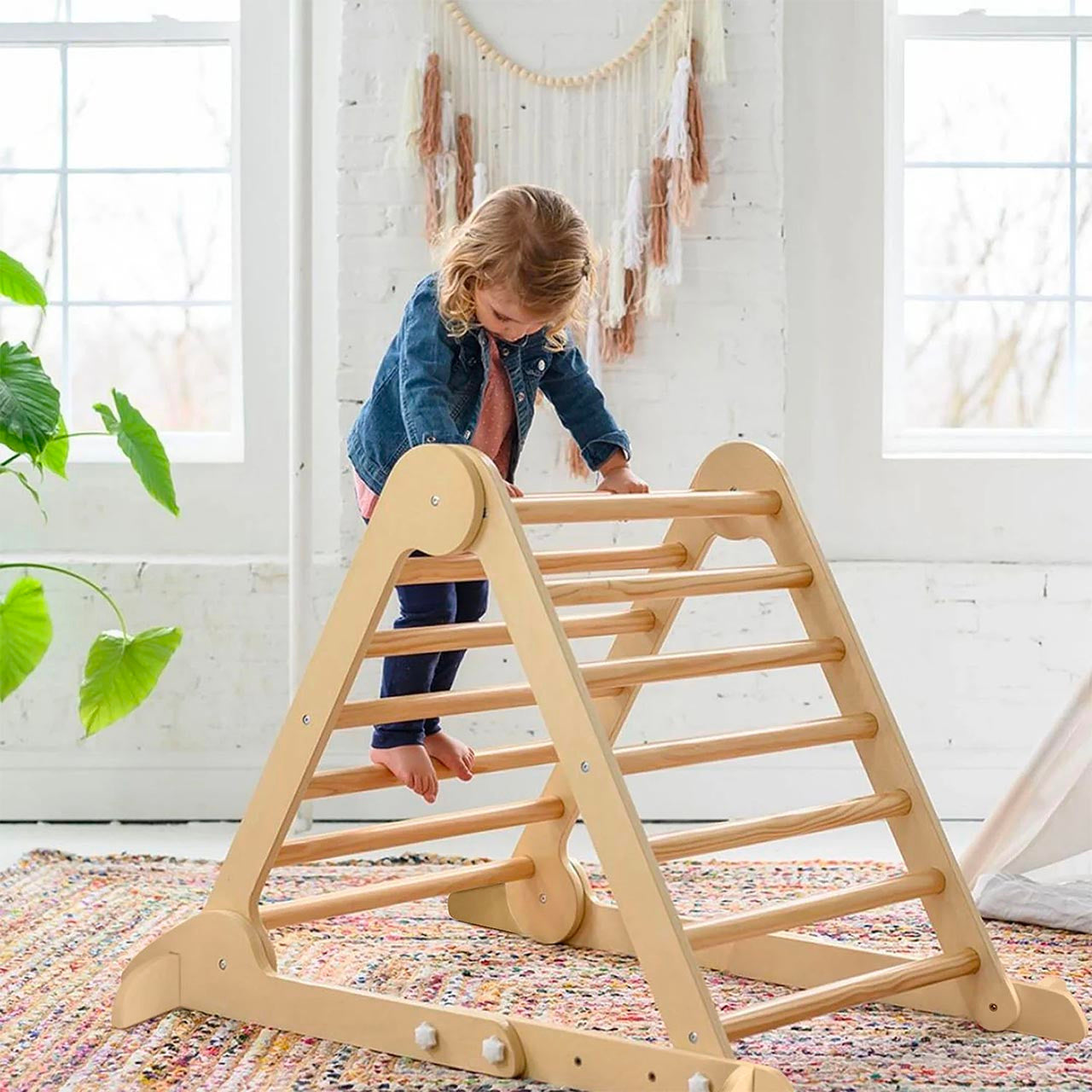 Little Partners Learn 'N Climb Triangle - Natural- Bambi Baby