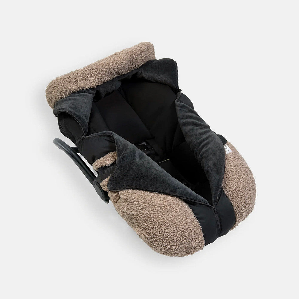 7AM Enfant Teddy Car Seat Cocoon in Applique Oatmeal- Bambi Baby