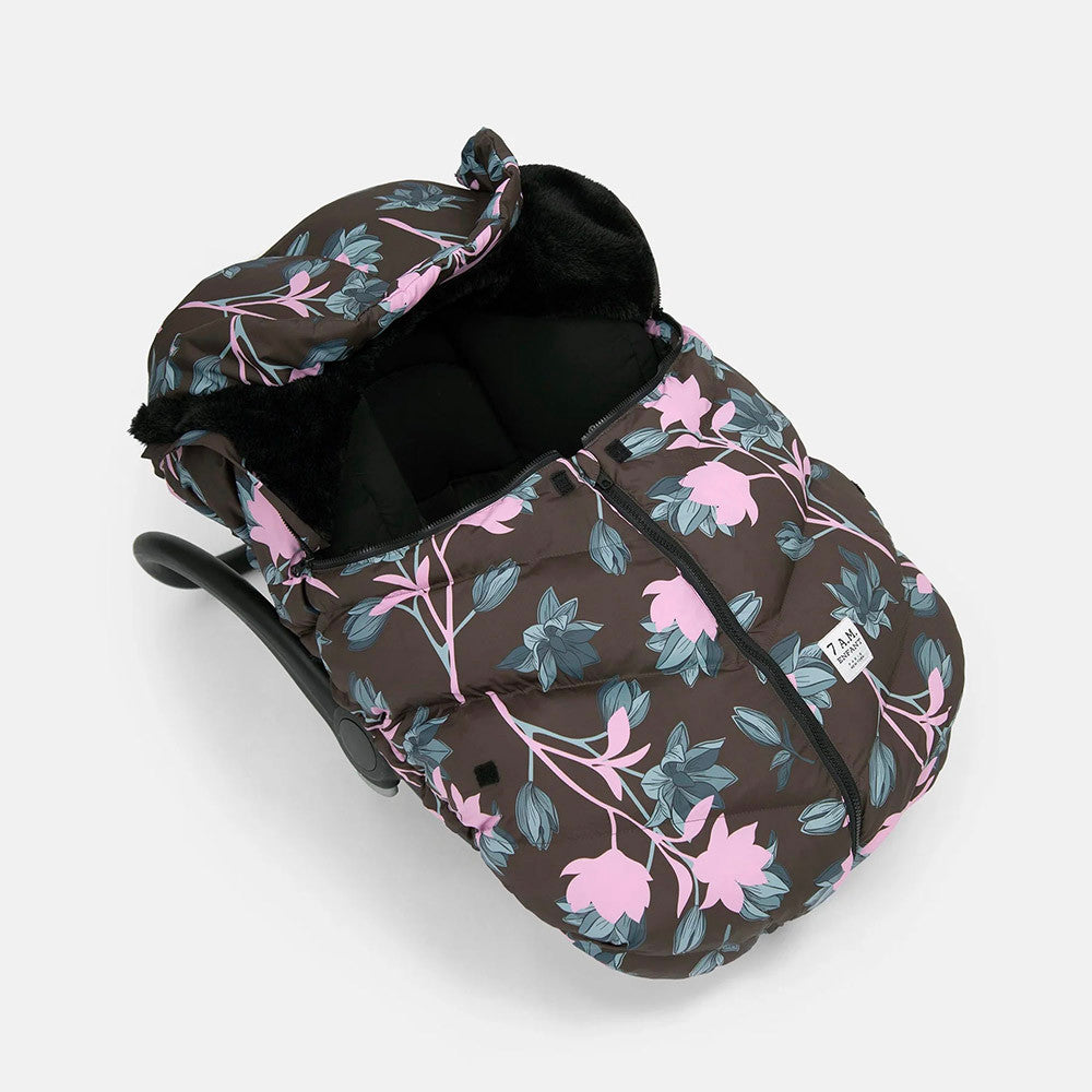 7AM Enfant Print Car Seat Cocoon in Nightingale Garden- Bambi Baby