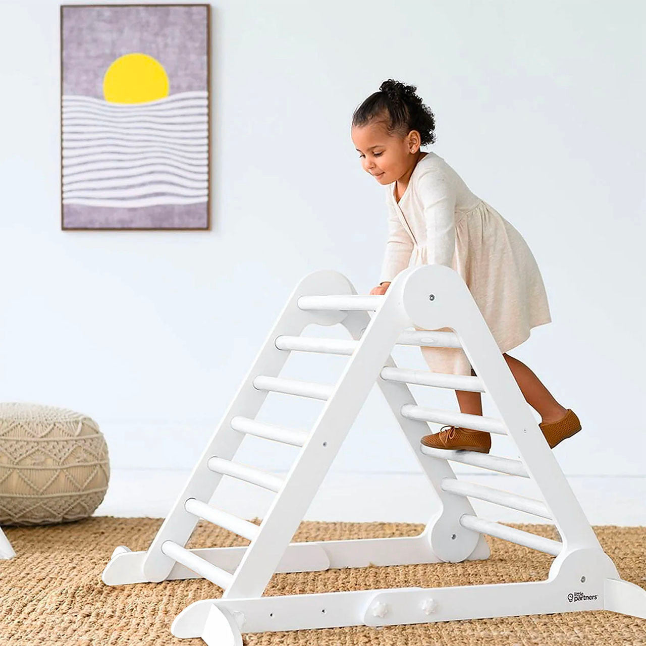 Little Partners Learn 'N Climb Triangle - Soft White- Bambi Baby