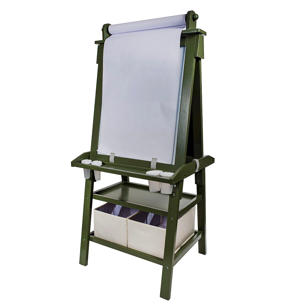 Little Partners Deluxe Learn and Play Art Center - Olive Green- Bambi Baby