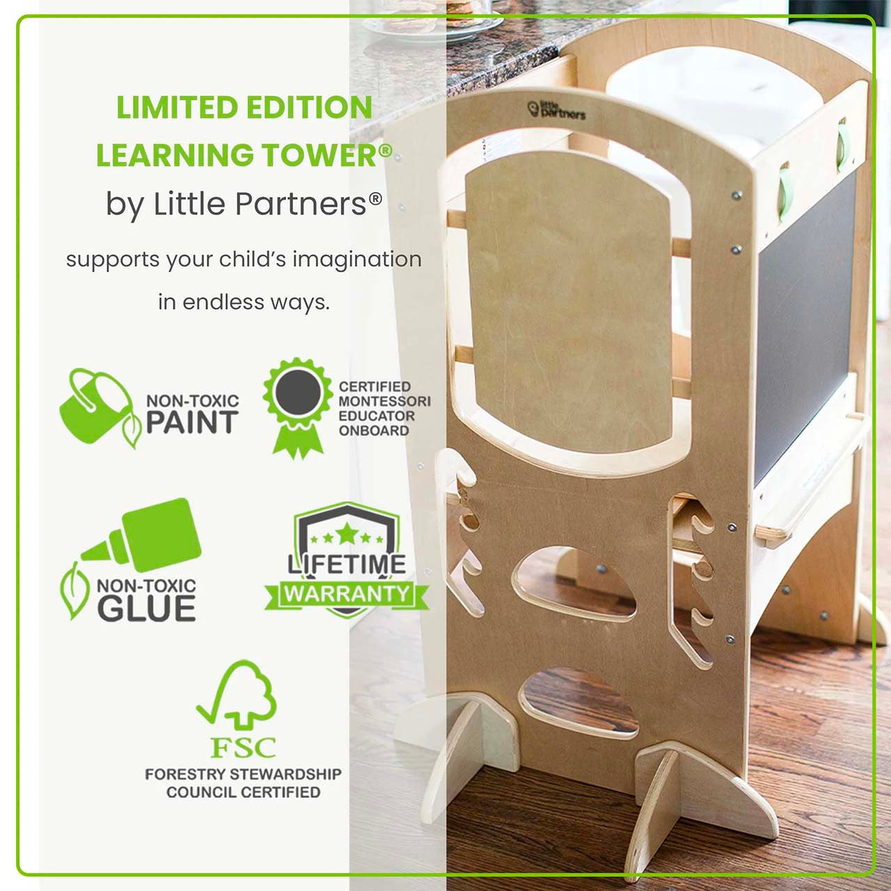 Little Partners LIMITED EDITION Learning Tower - Natural- Bambi Baby
