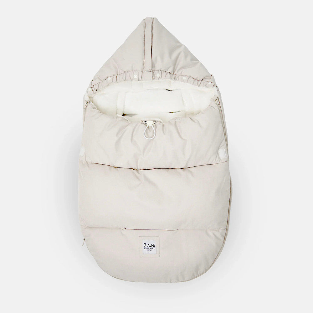 7AM Enfant Tundra TundraPOD in White Fur & Beige Heather- Bambi Baby
