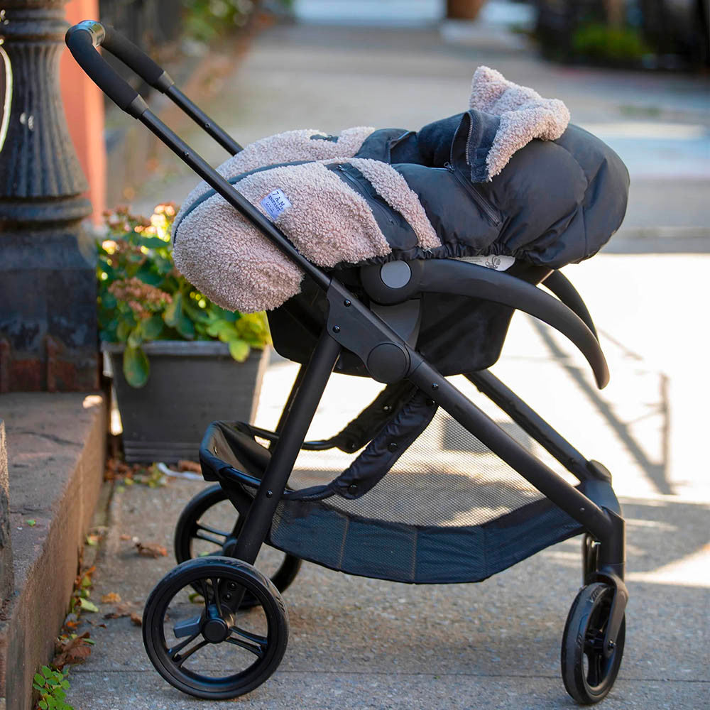 7AM Enfant Teddy Car Seat Cocoon in Applique Oatmeal- Bambi Baby