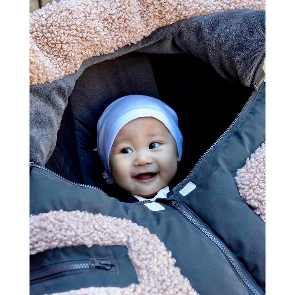 7AM Enfant Teddy Car Seat Cocoon in Applique Oatmeal- Bambi Baby