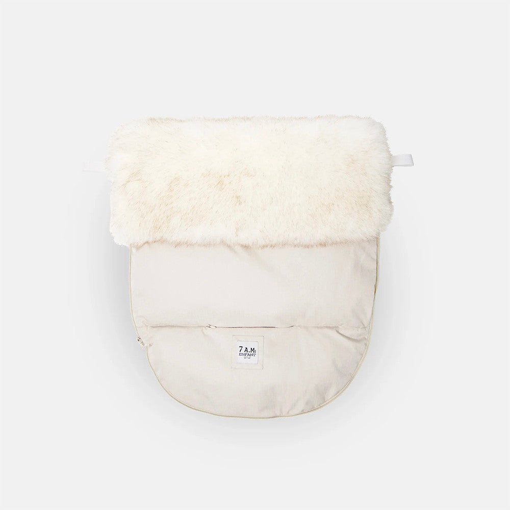7AM Enfant Tundra TundraPOD in White Fur & Beige Heather- Bambi Baby