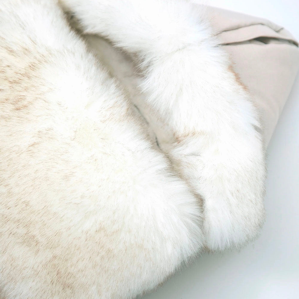 7AM Enfant Tundra TundraPOD in White Fur & Beige Heather- Bambi Baby