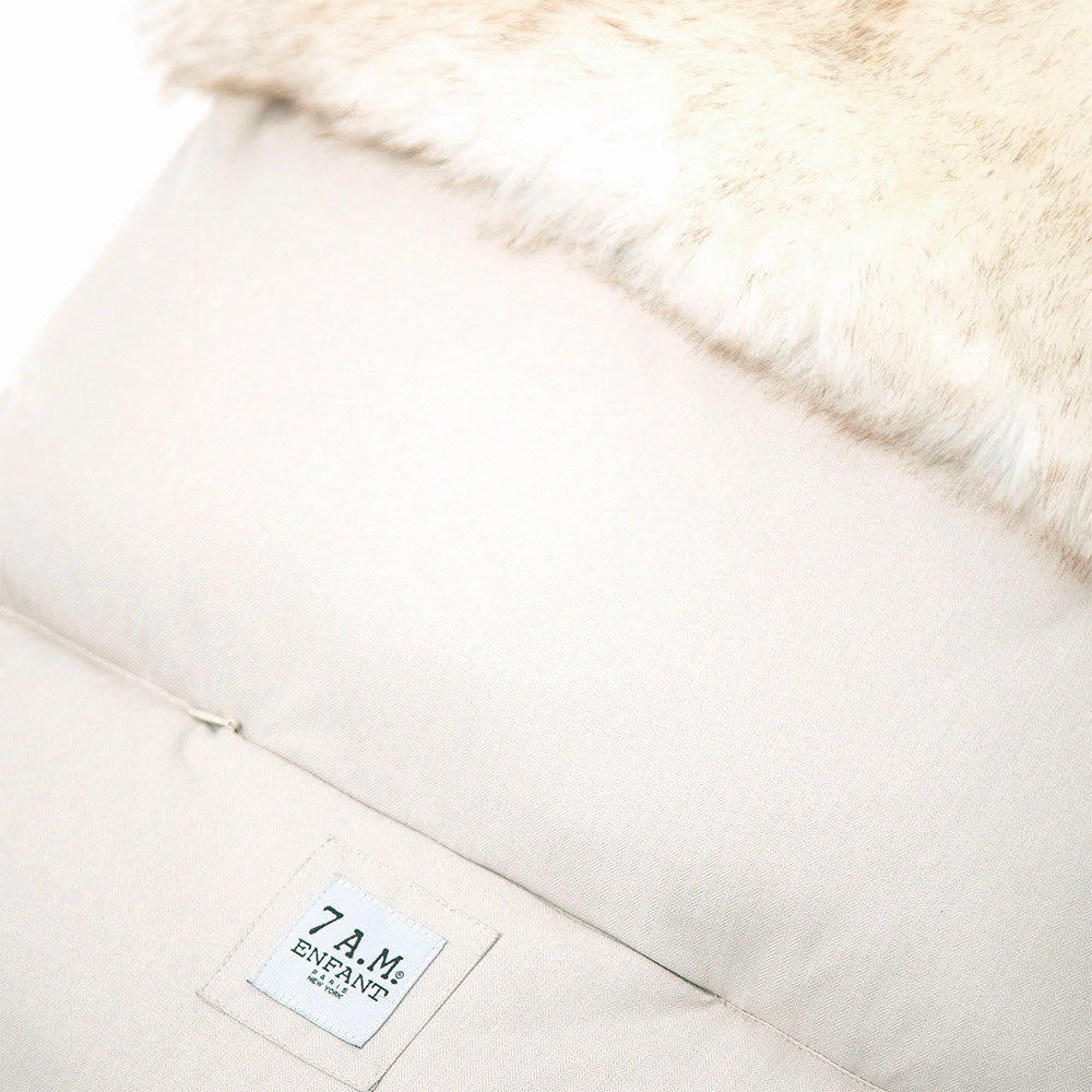 7AM Enfant Tundra TundraPOD in White Fur & Beige Heather- Bambi Baby