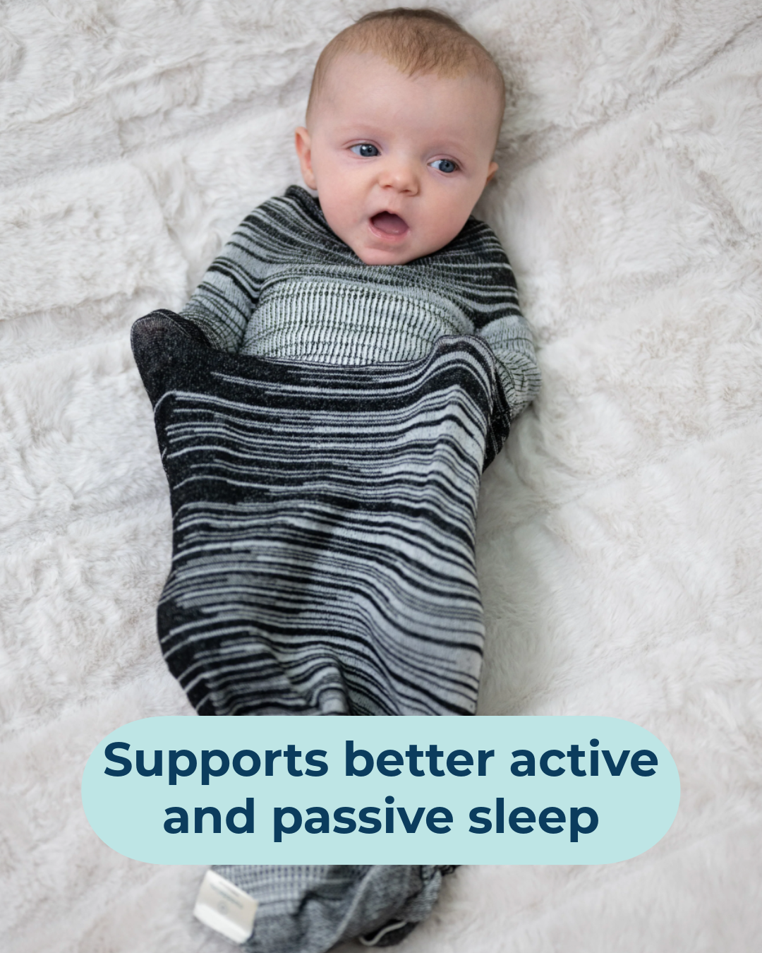 Swaddelini Black Swaddle Sleep Sack- Bambi Baby