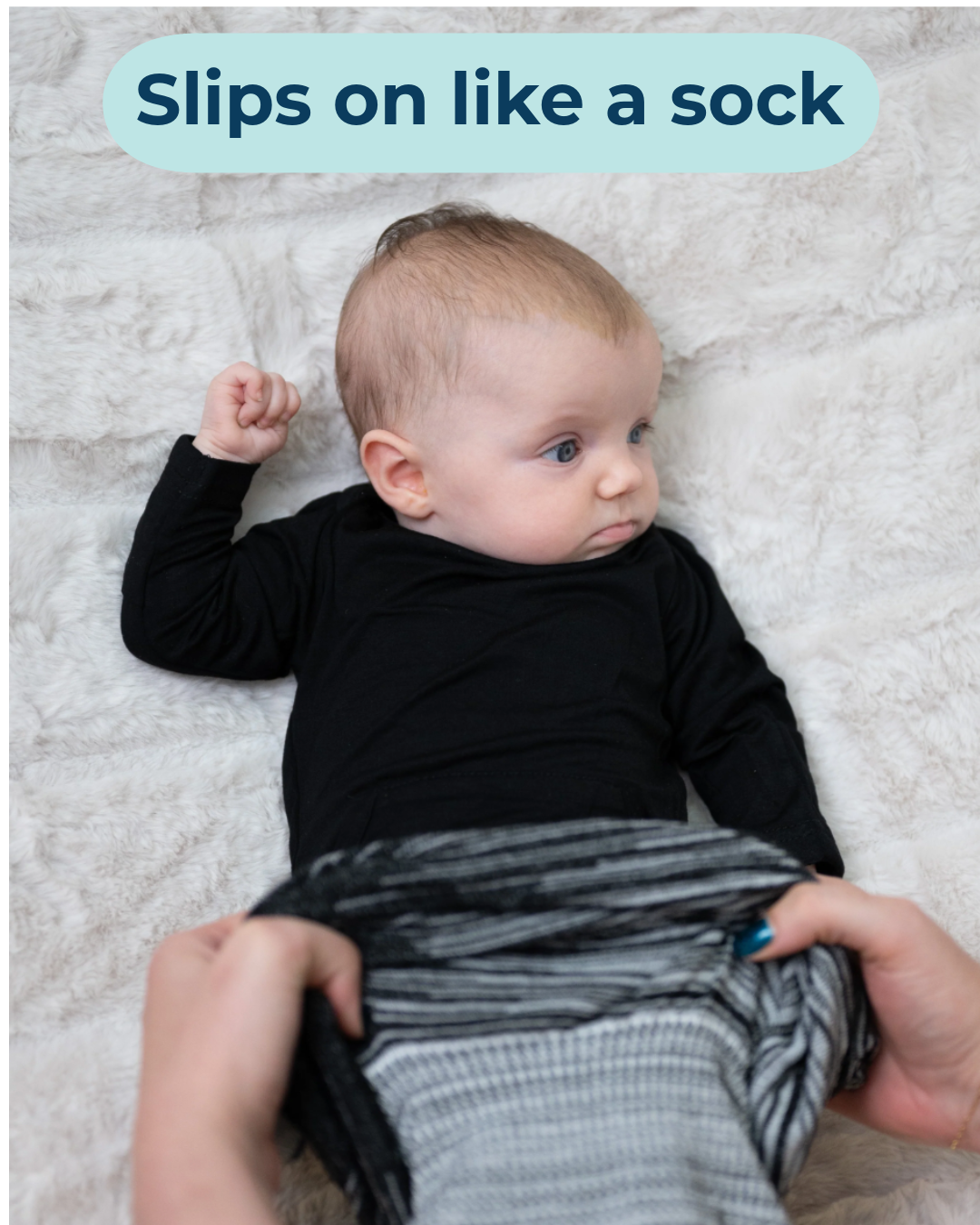 Swaddelini Black Swaddle Sleep Sack- Bambi Baby