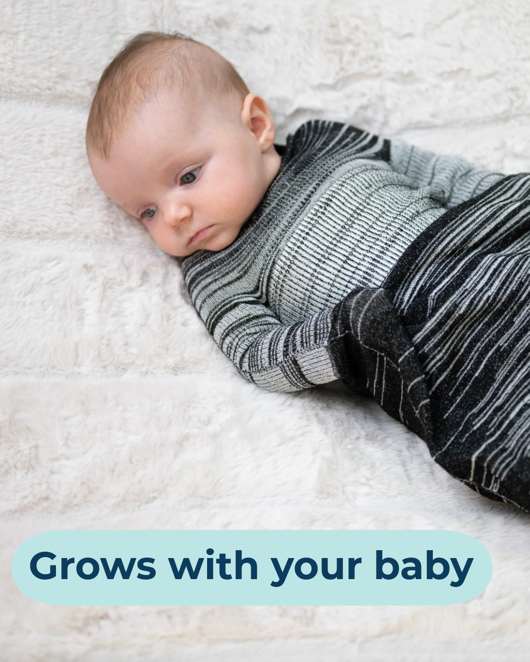 Swaddelini Black Swaddle Sleep Sack- Bambi Baby