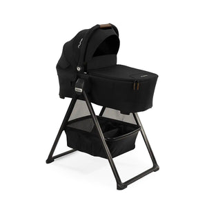 Black Nuna LYTL Bassinet with Stand - Side Angle | Bambi Baby