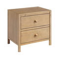 Honey Wood Soho Baby Everlee 2-Drawer Nursery Nightstand - Angled View | Bambi Baby