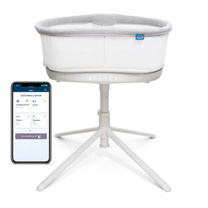 White Halo BassiNest Connected 3.0 Smart Bassinet with Smartphone App - Front View | Bambi Baby