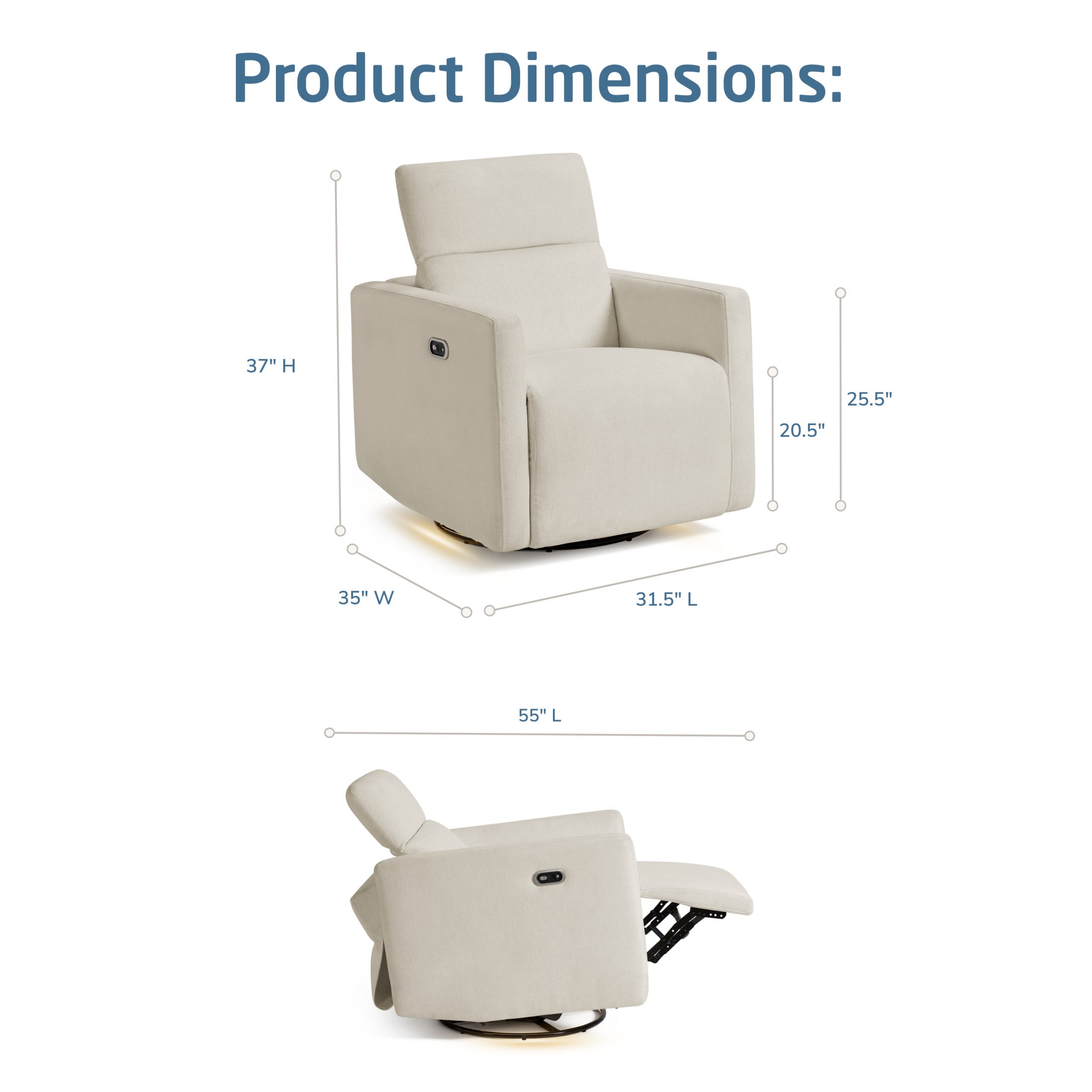 Maxi Cosi Isla Swivel Glider and Power Recliner- Bambi Baby