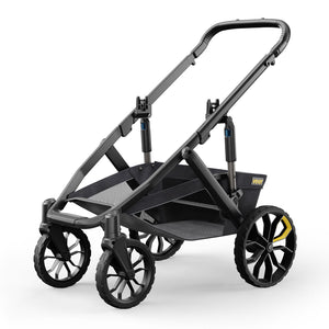 Black Veer &Roll All-Terrain Stroller Frame - Front Three Quarter View | Bambi Baby