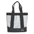 White Waterproof Tote Bag with Charcoal Handles - Front View | Bambi Baby
