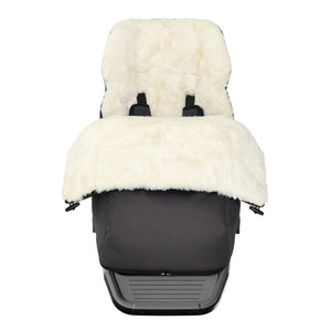 Cream Vegan Shearling Winter Muff for Switchback - Front View | Bambi Baby