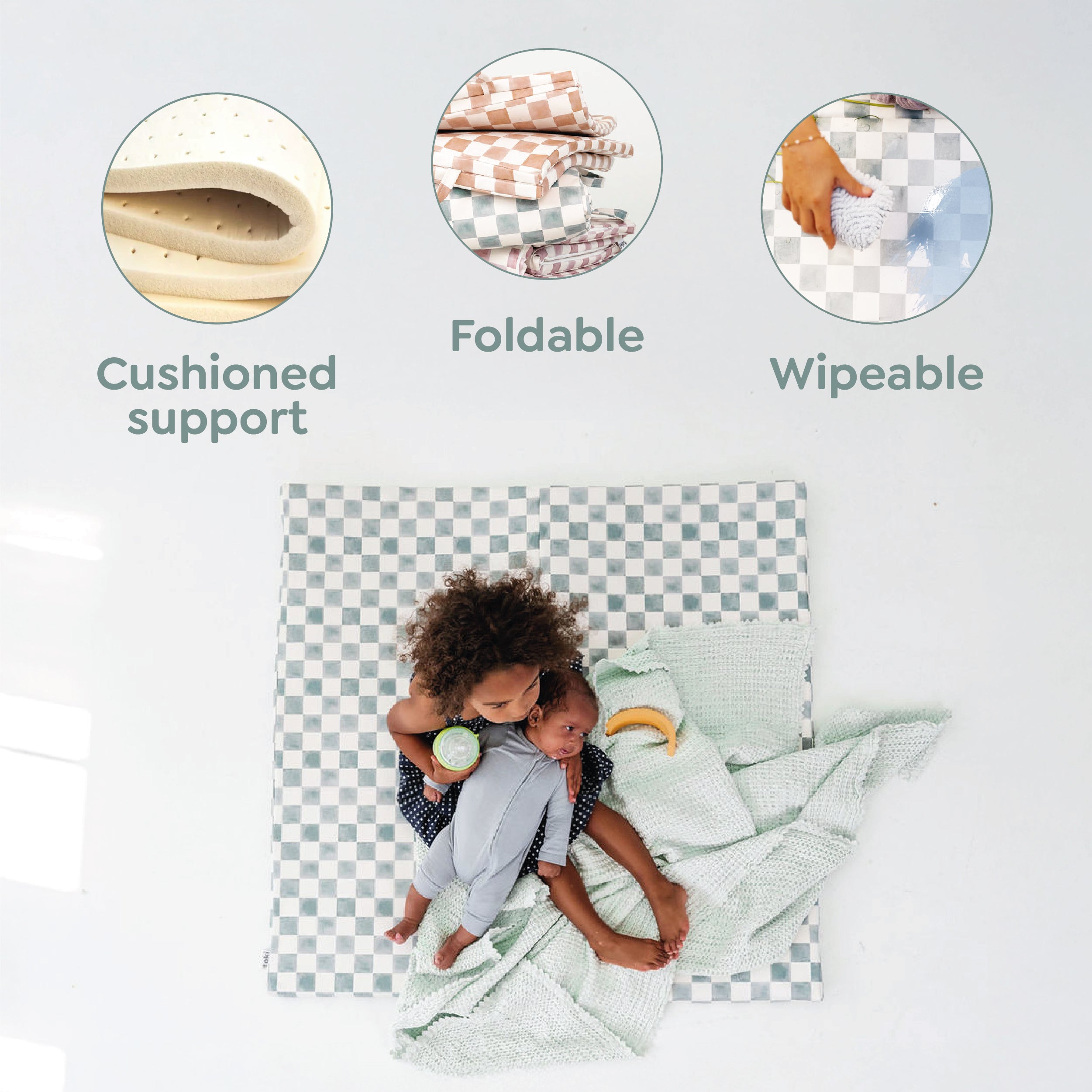 Toki Kids Mudcloth Vegan Leather Mat | Bambi Baby