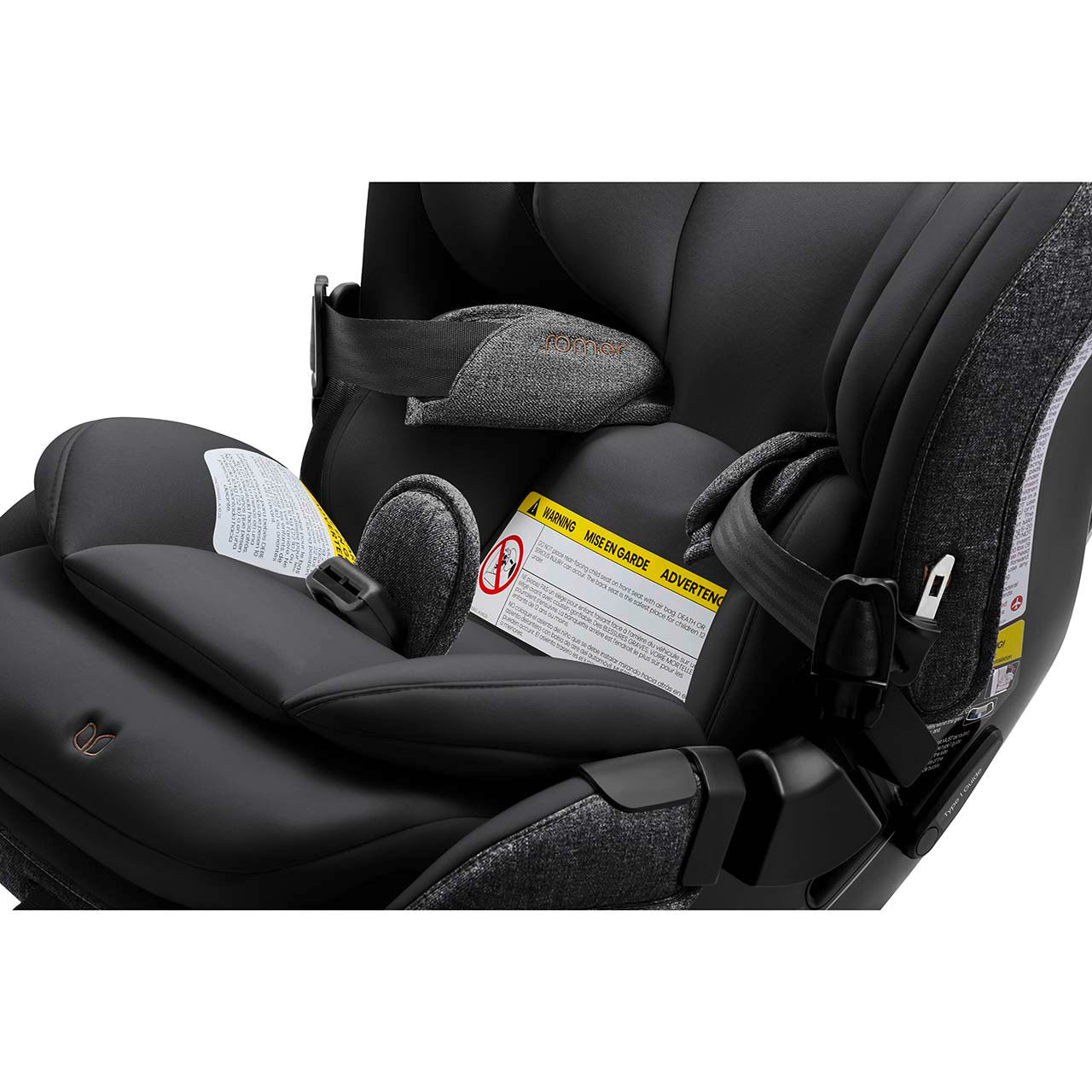 Forward facing car seat in front seat store