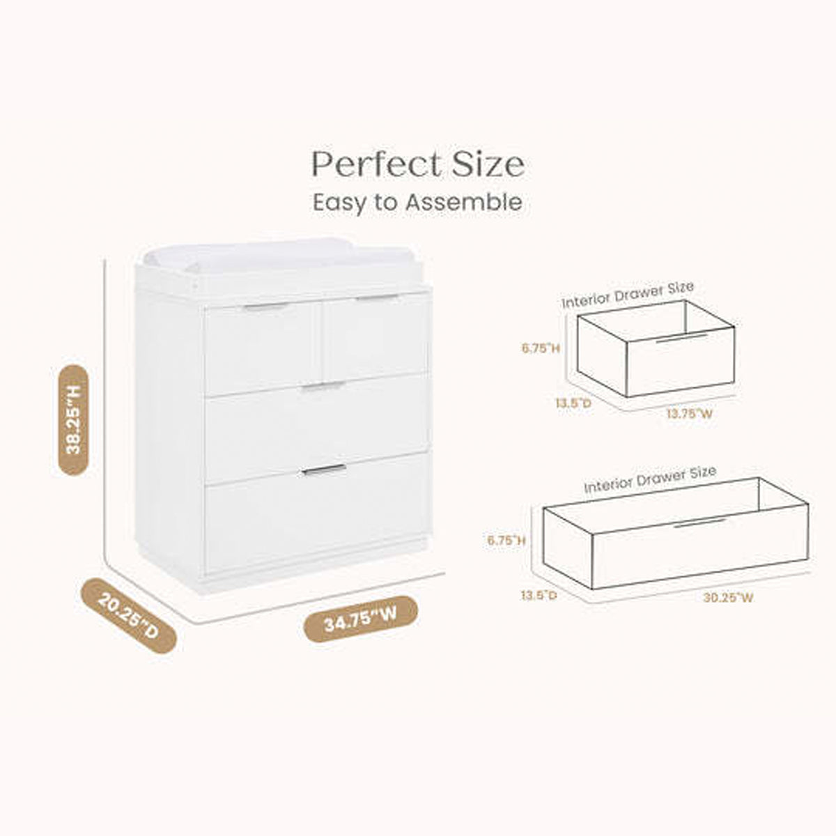 Delta Children Forever 4 Drawer Dresser with Changing Top- Bambi Baby