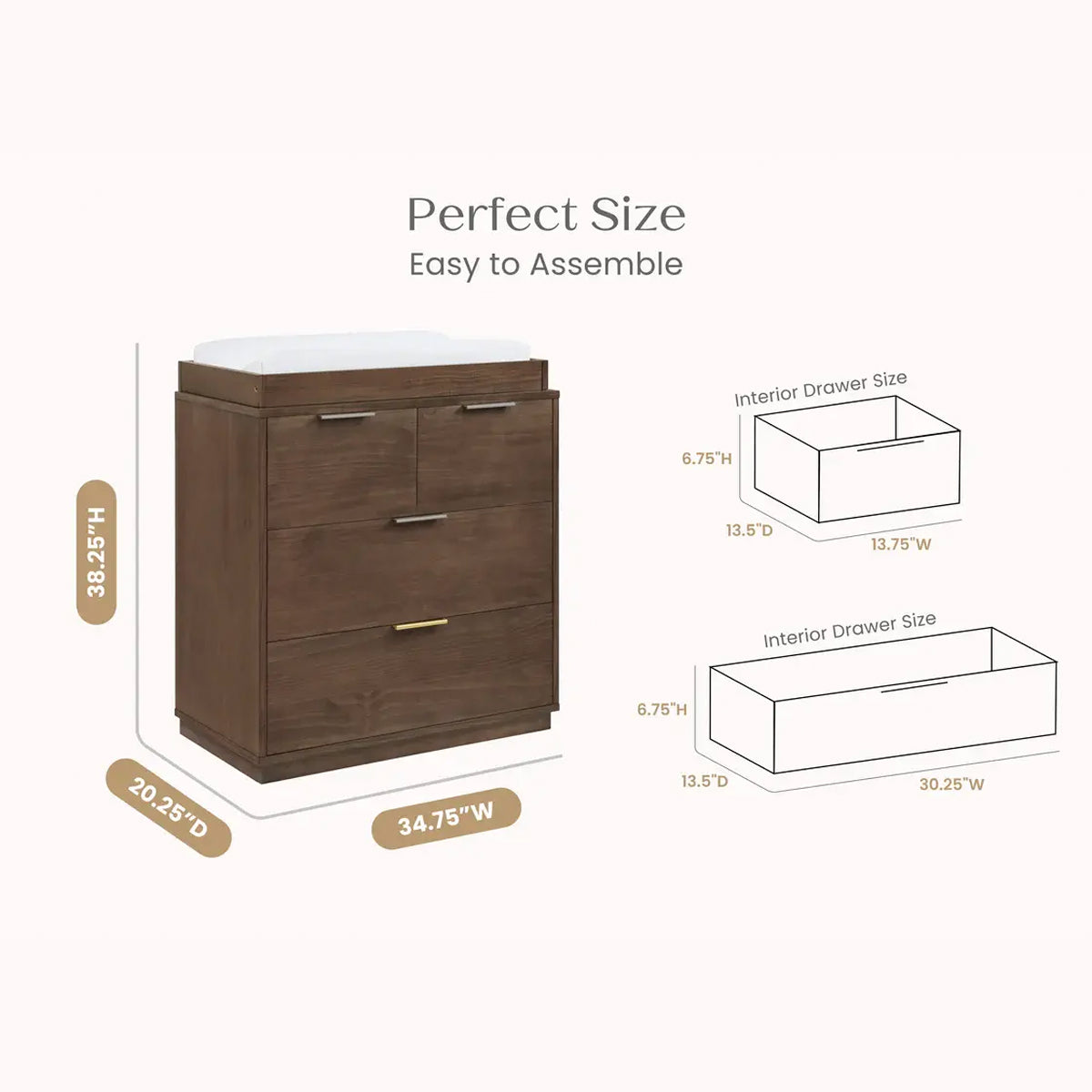 Delta Children Forever 4 Drawer Dresser with Changing Top- Bambi Baby