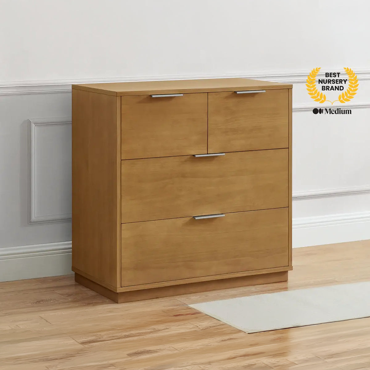 Forever 4 Drawer Dresser with Changing Top and Interlocking Drawers - Naturals Collection Natural Sandstone (1544)