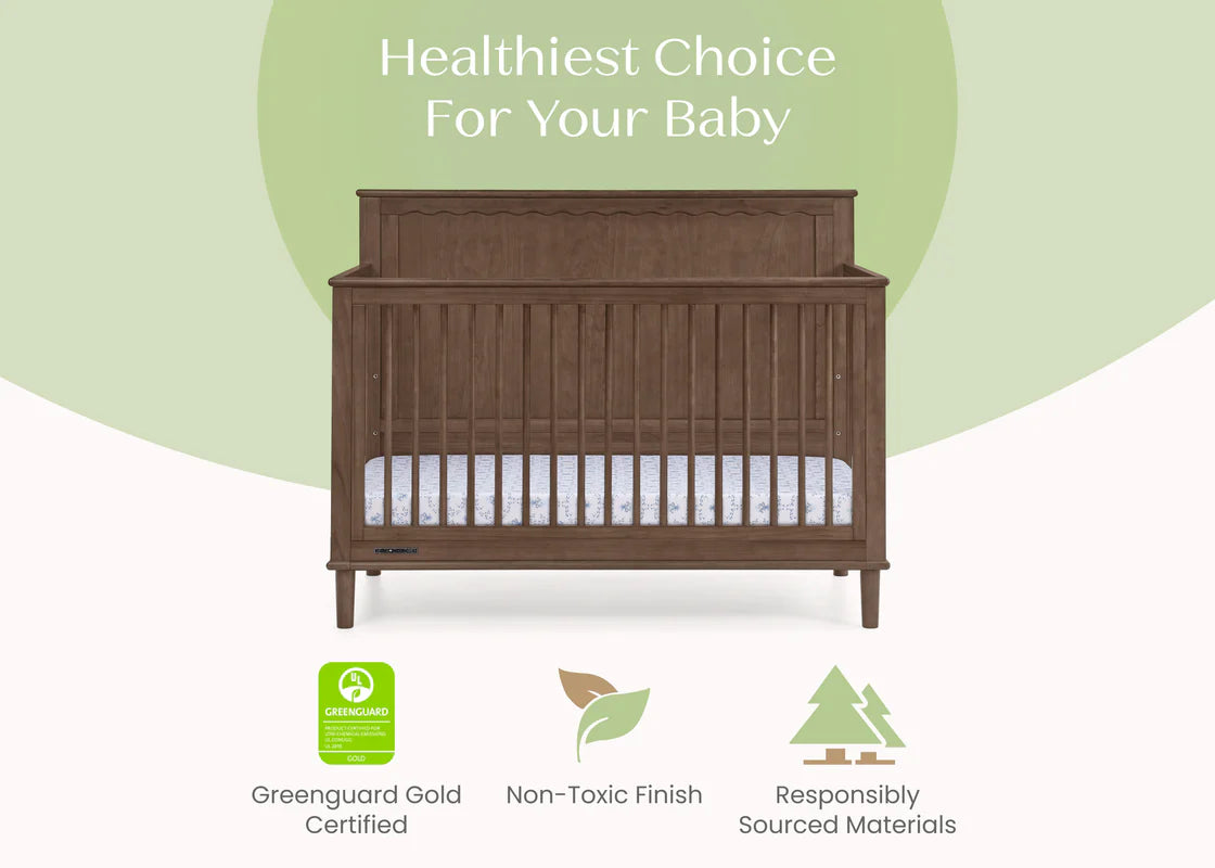 Delta Children Penelope 6-in-1 Convertible Crib- Bambi Baby