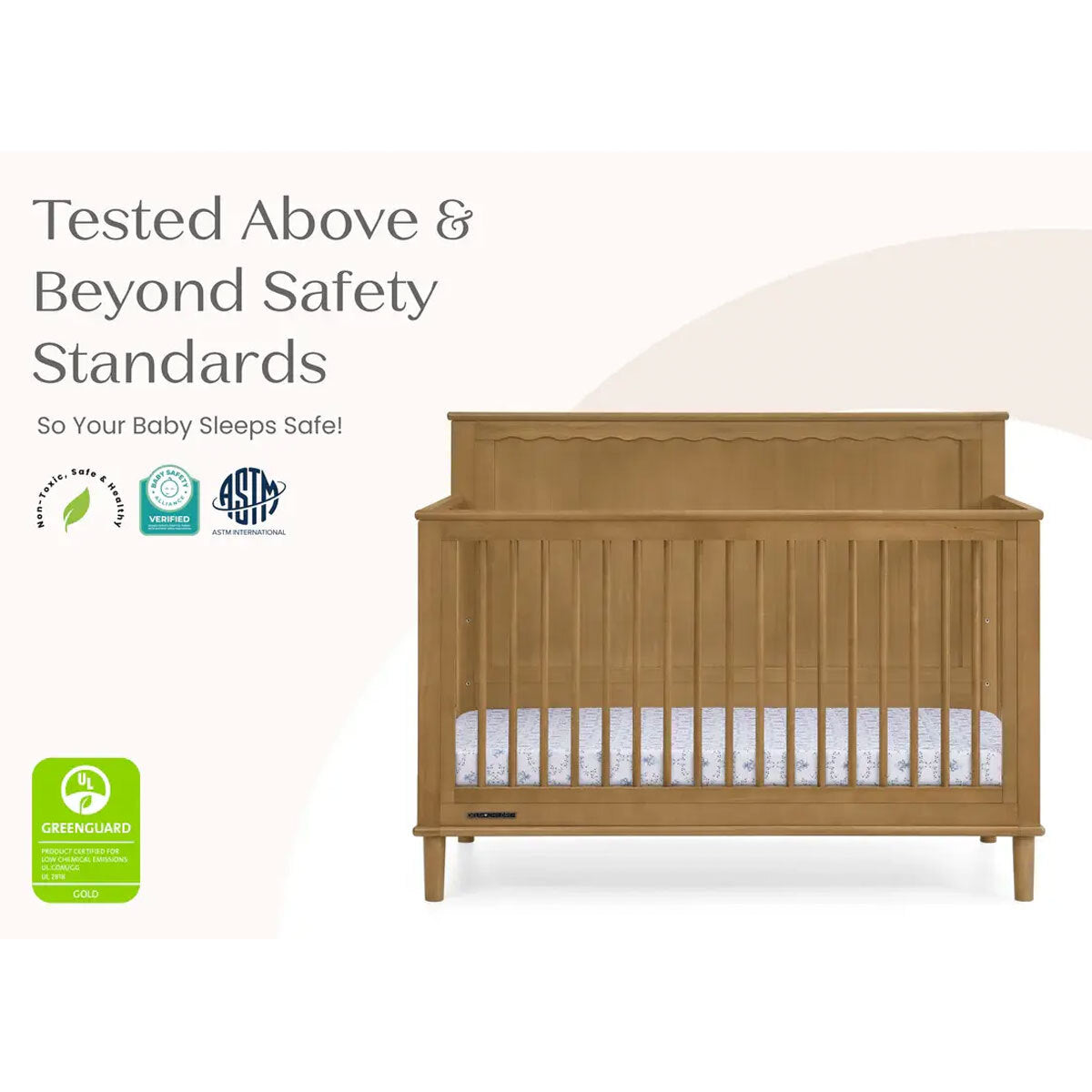 Delta Children Penelope 6-in-1 Convertible Crib- Bambi Baby