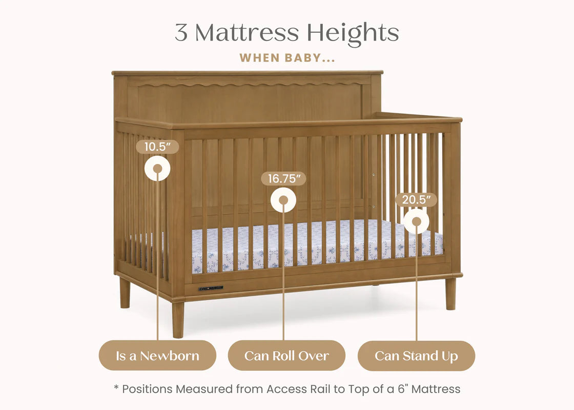 Delta Children Penelope 6-in-1 Convertible Crib- Bambi Baby