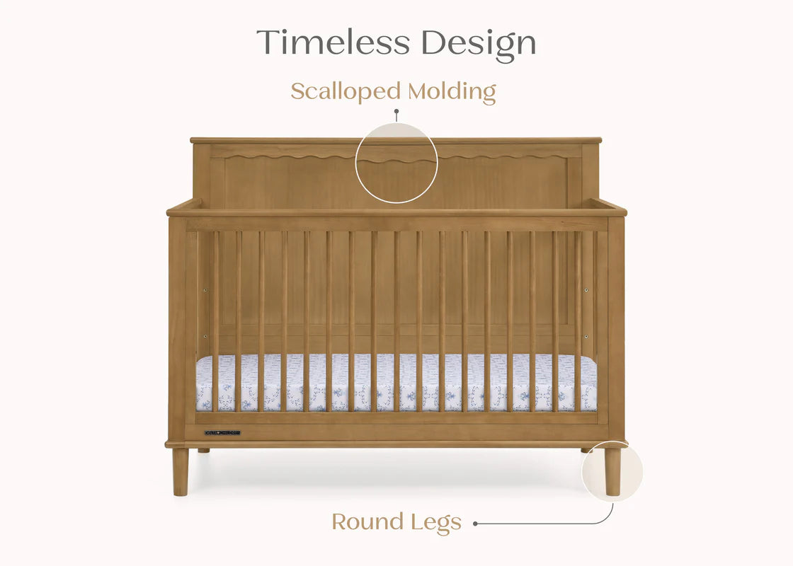 Delta Children Penelope 6-in-1 Convertible Crib- Bambi Baby