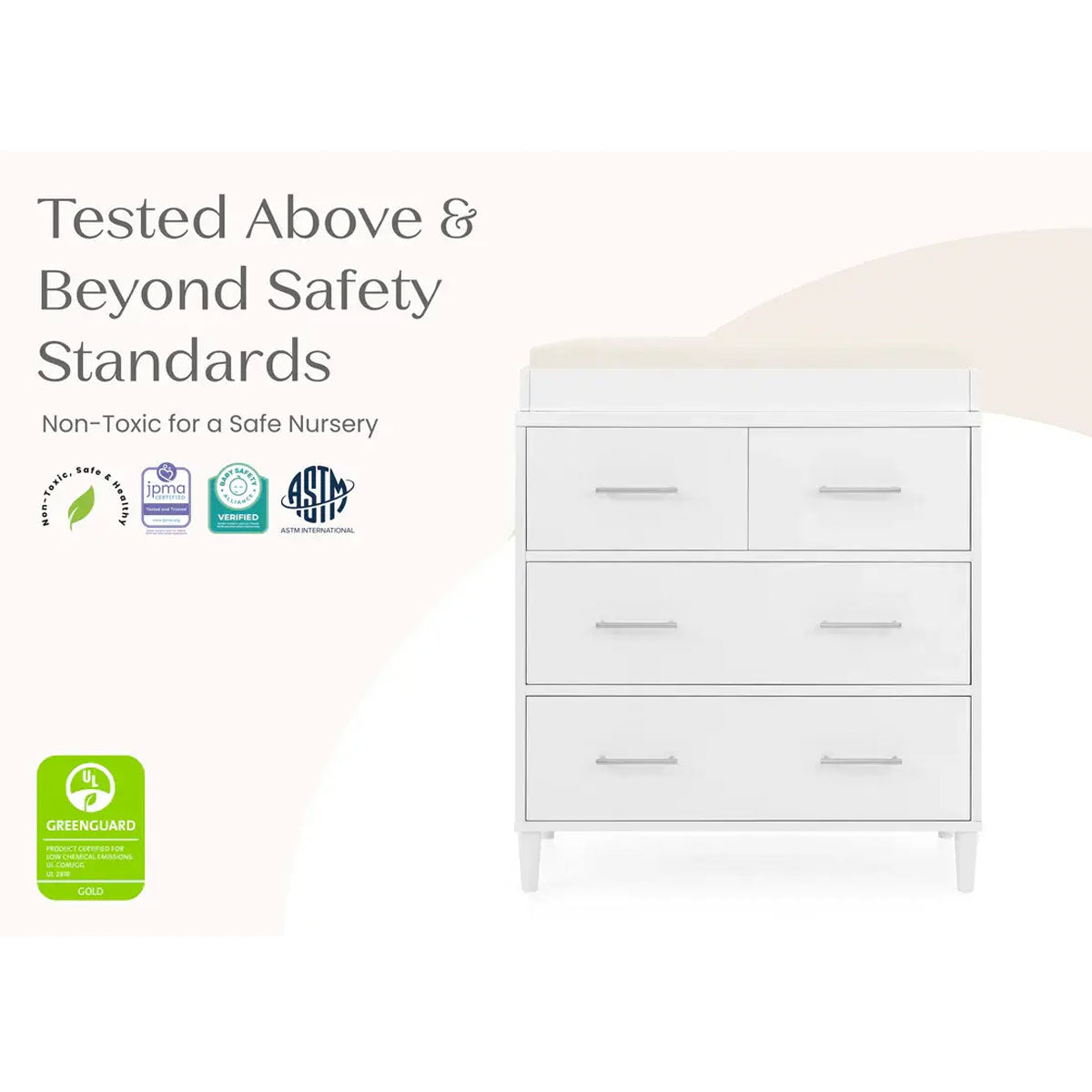 Delta Children Classic 4 Drawer Dresser with Changing Top- Bambi Baby