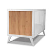 White Biscotti Wood Pali Milano Convertible Crib - Side Angle View | Bambi Baby