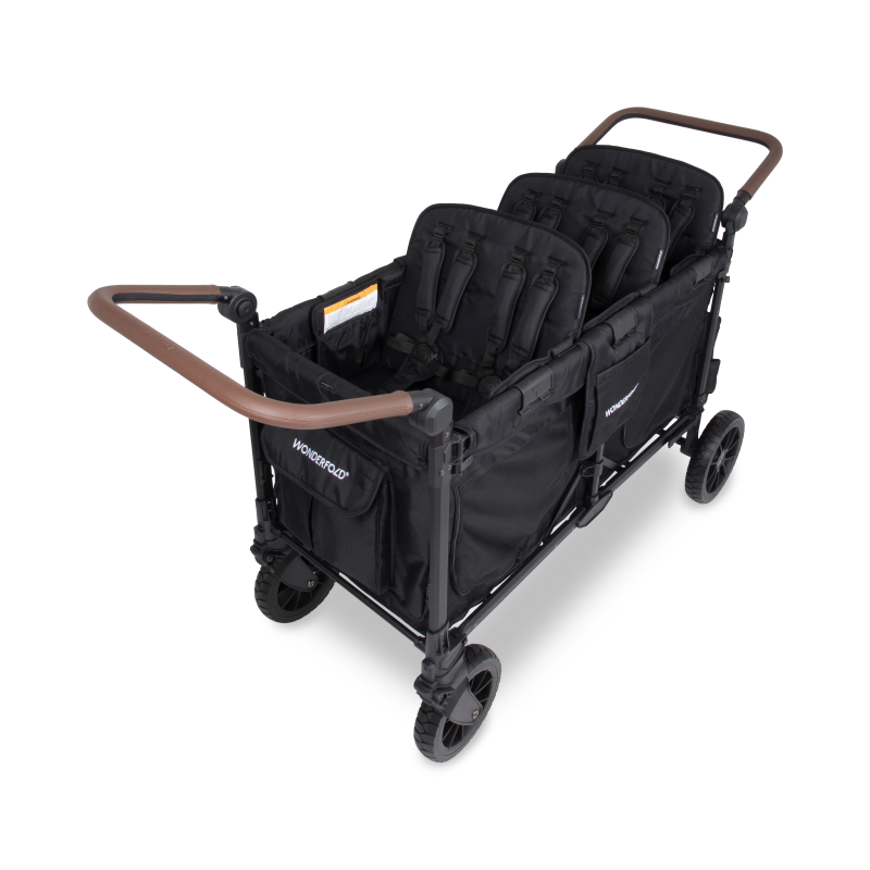 WonderFold W6 Luxe Pro Stroller Wagon - Black- Bambi Baby