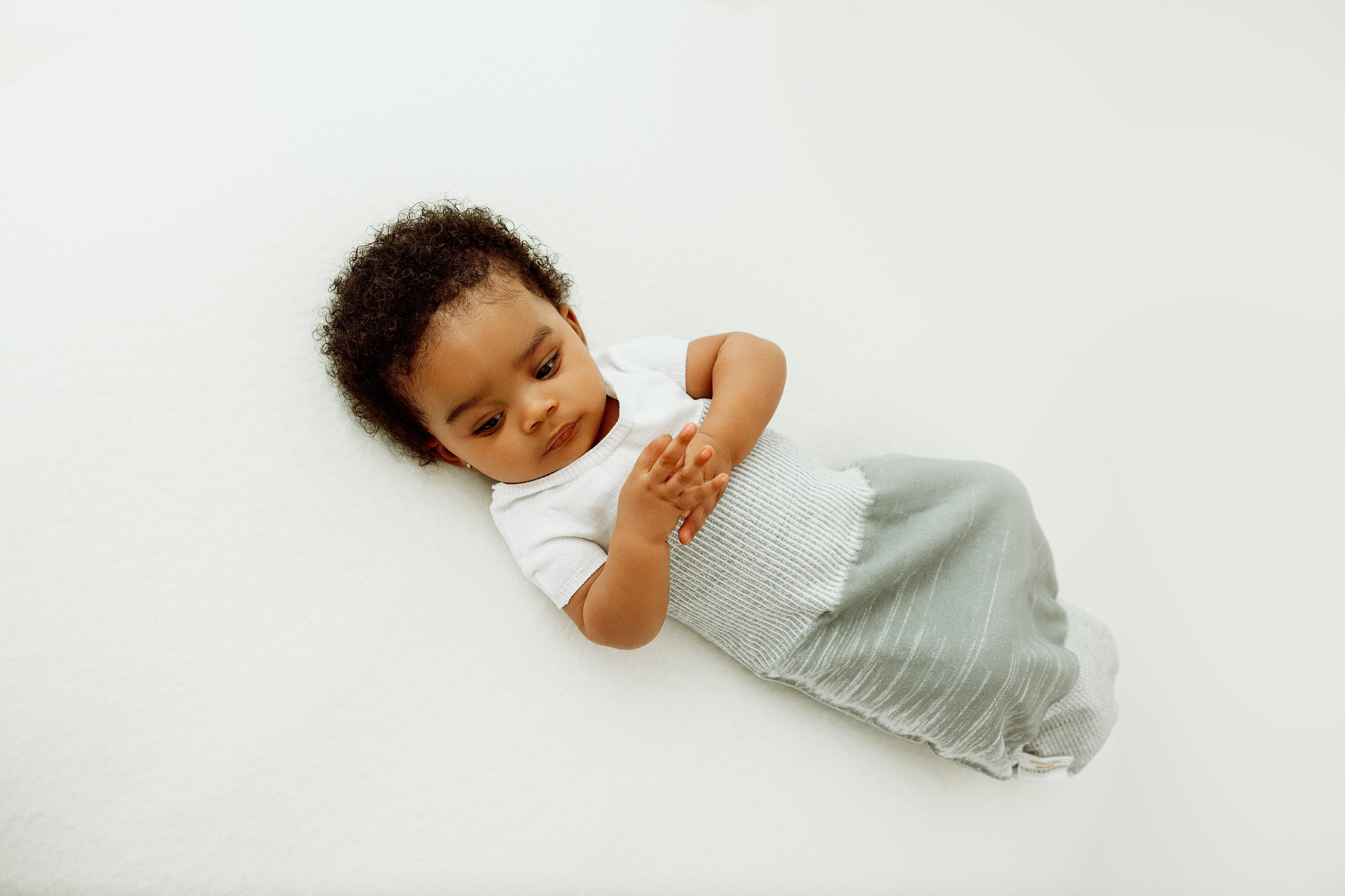 Swaddelini Grey Arms Out™ Short Sleeve Sleep Sack- Bambi Baby