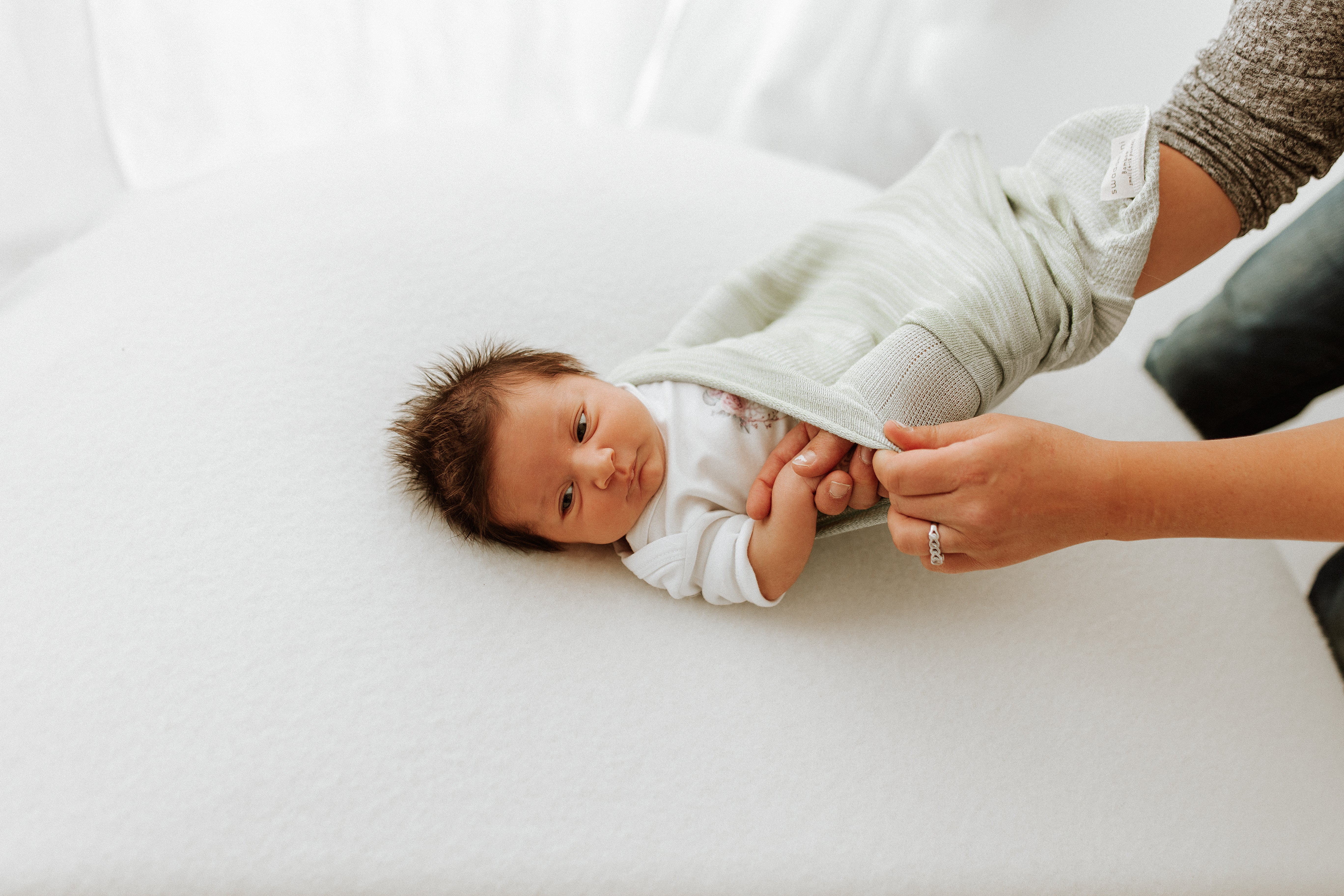 Swaddelini Bamboo Blend Mint Swaddle Sleep Sack- Bambi Baby