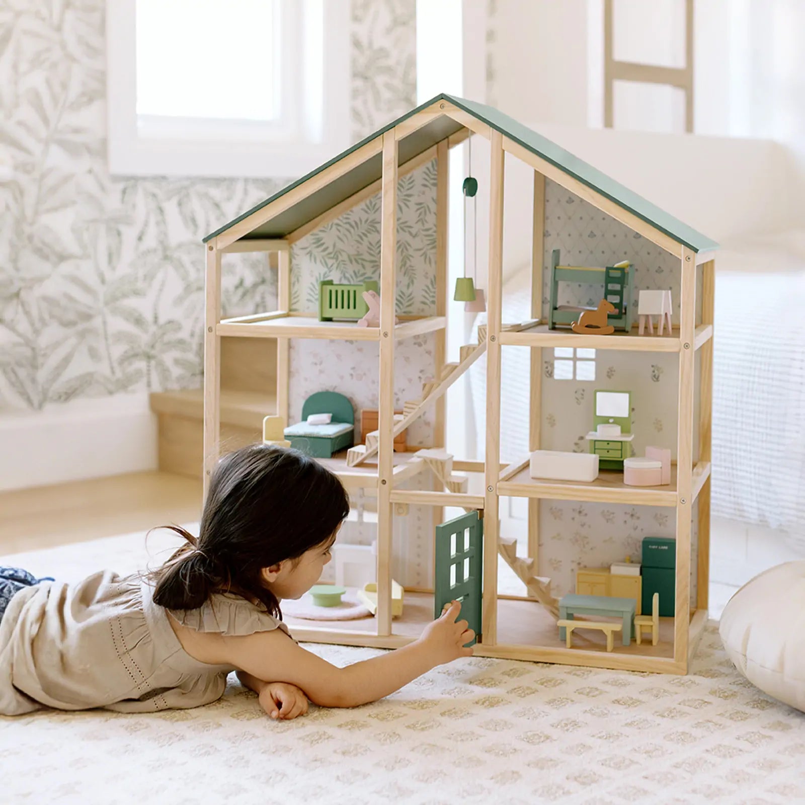Tiny Land® Sweetwood Evergreen Dollhouse without Dolls- Bambi Baby
