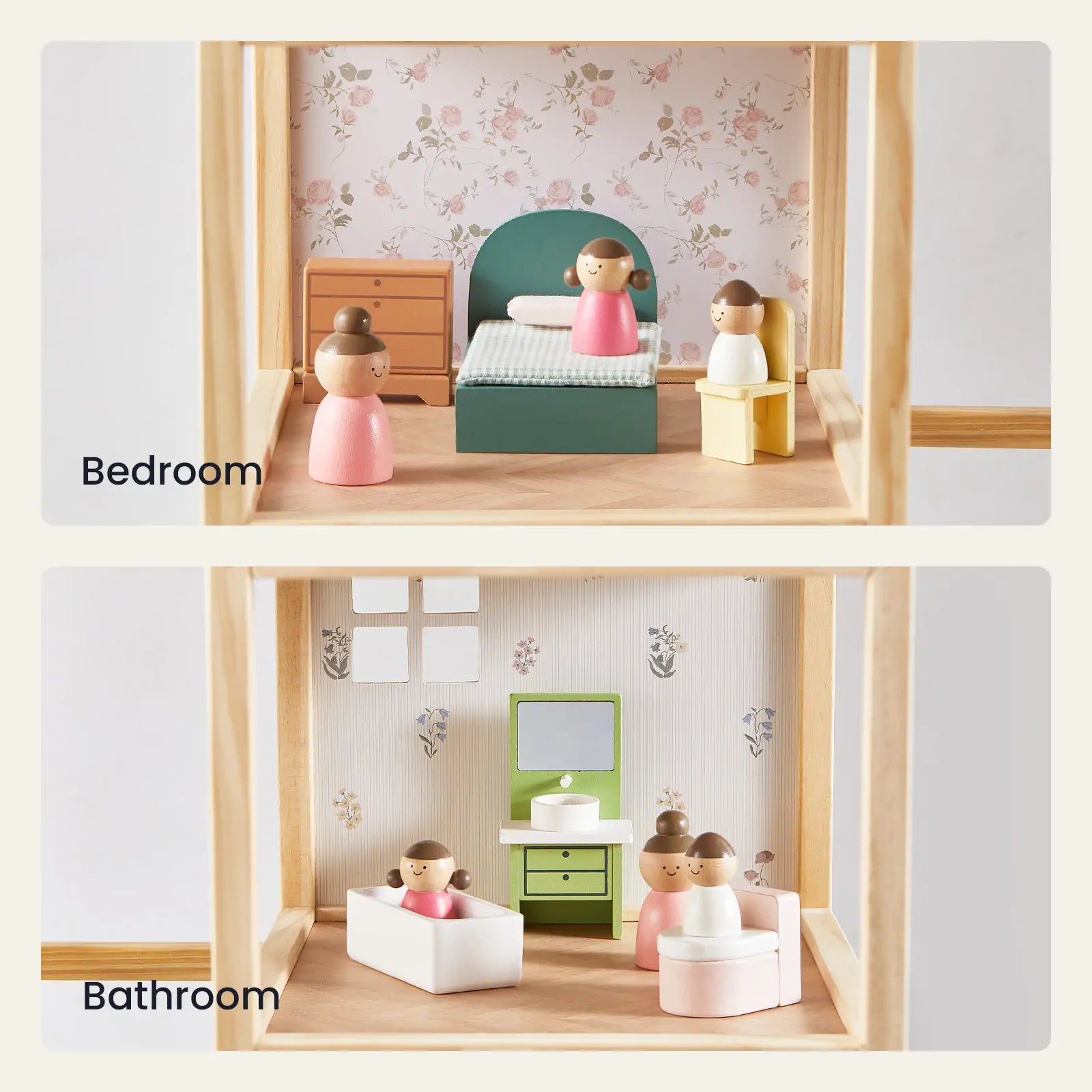 Tiny Land® Sweetwood Evergreen Dollhouse without Dolls- Bambi Baby