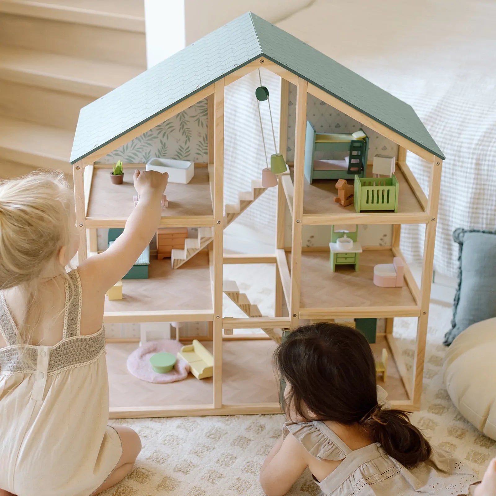 Tiny Land® Sweetwood Evergreen Dollhouse without Dolls- Bambi Baby